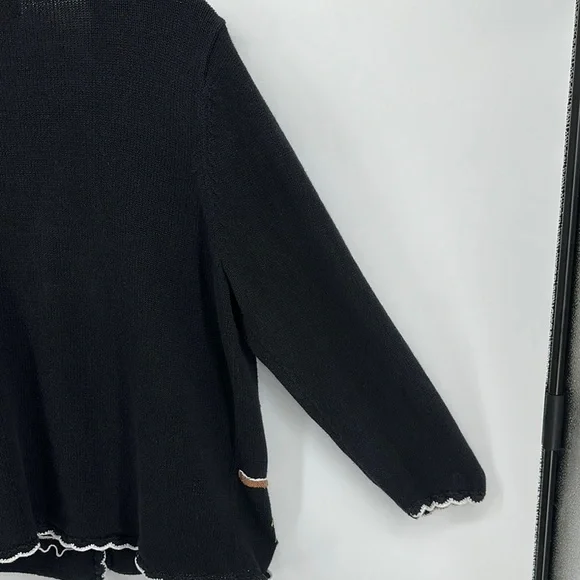 VTG Studio Black Christmas Cardigan with Festive Cardinal Design Sz 1X - Picture 10 of 11